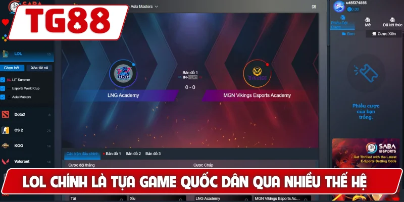 Cá Cược Esports Tại TG88 – Cơ Hội Thắng Lớn Mỗi Ngày